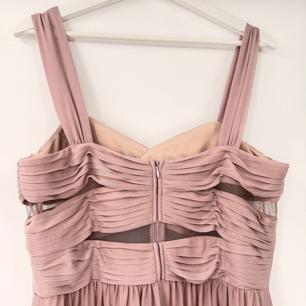 Birdy Grey Jane Maxi Dress Womens XL Mauve Bridesmaid Formal Cutout Ruched Gown - Picture 9 of 9